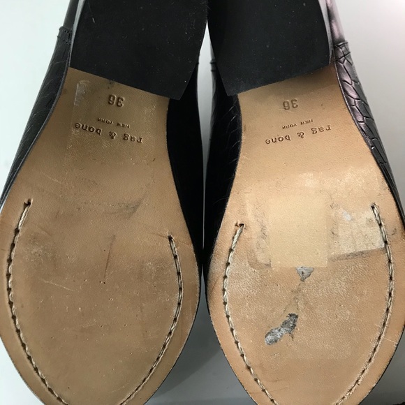 NWOT Rag & Bone Black Leather Enid Mule Shoes - Picture 5 of 5